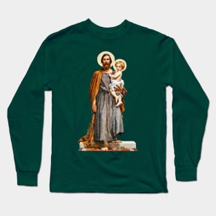 Saint Joseph with the Christ Child Mosaic Long Sleeve T-Shirt